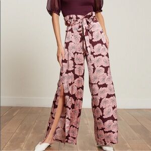 LUCY PARIS pink silky paper bag pants